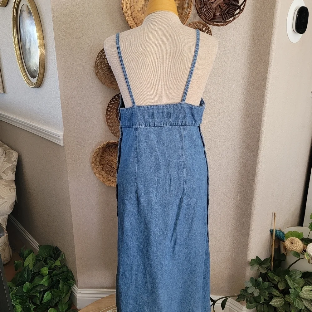 Kalifornia 90s Y2K Vintage Blue Denim Maxi Dress Sz 11/12 - Picture 4 of 8